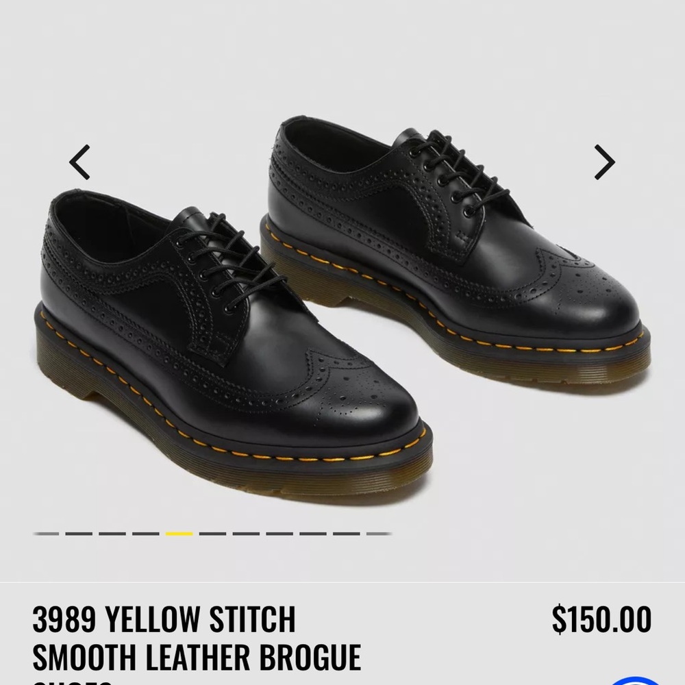 3989 YELLOW STITCH SMOOTH LEATHER BROGUE SHOES